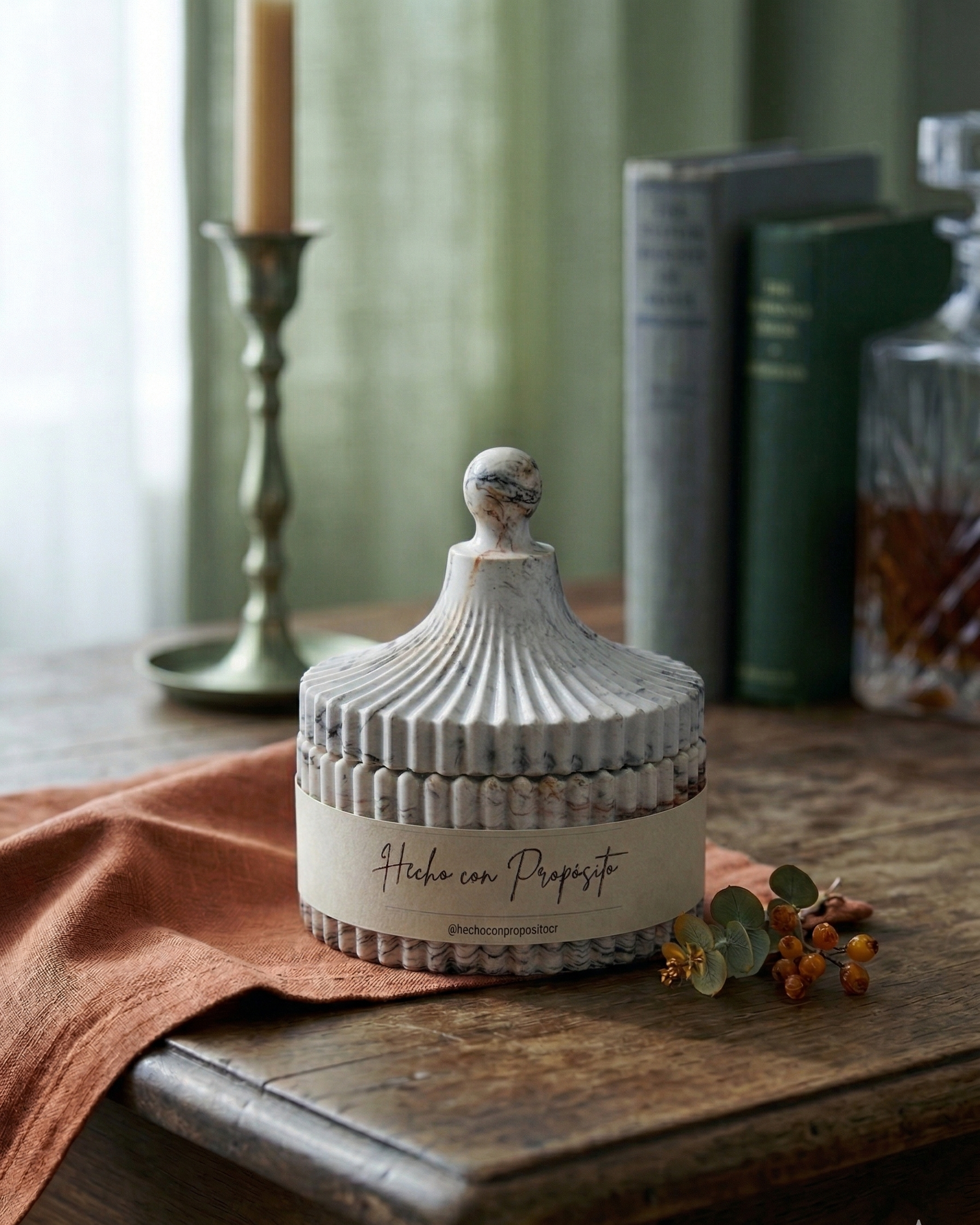 Joyero combinado veta negra y terracota